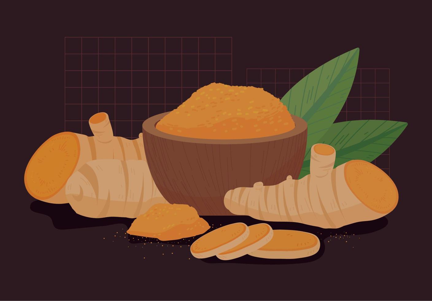 ginger and powder vector