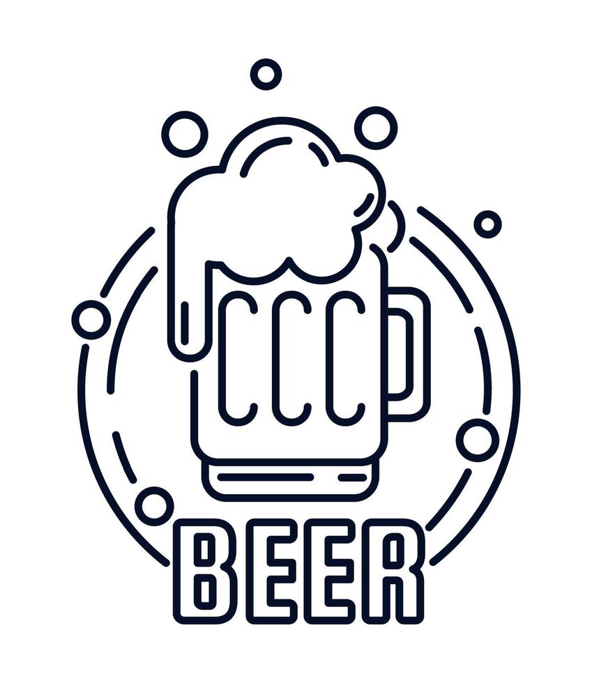 beer badge style vector