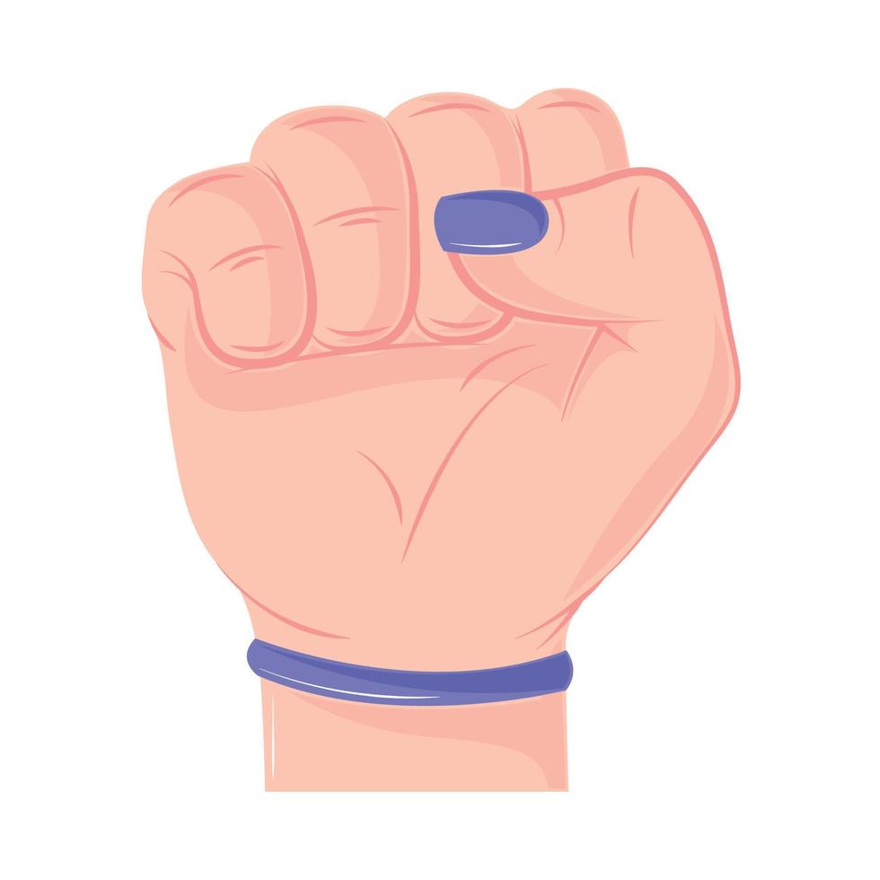 female hand fist girl power vector