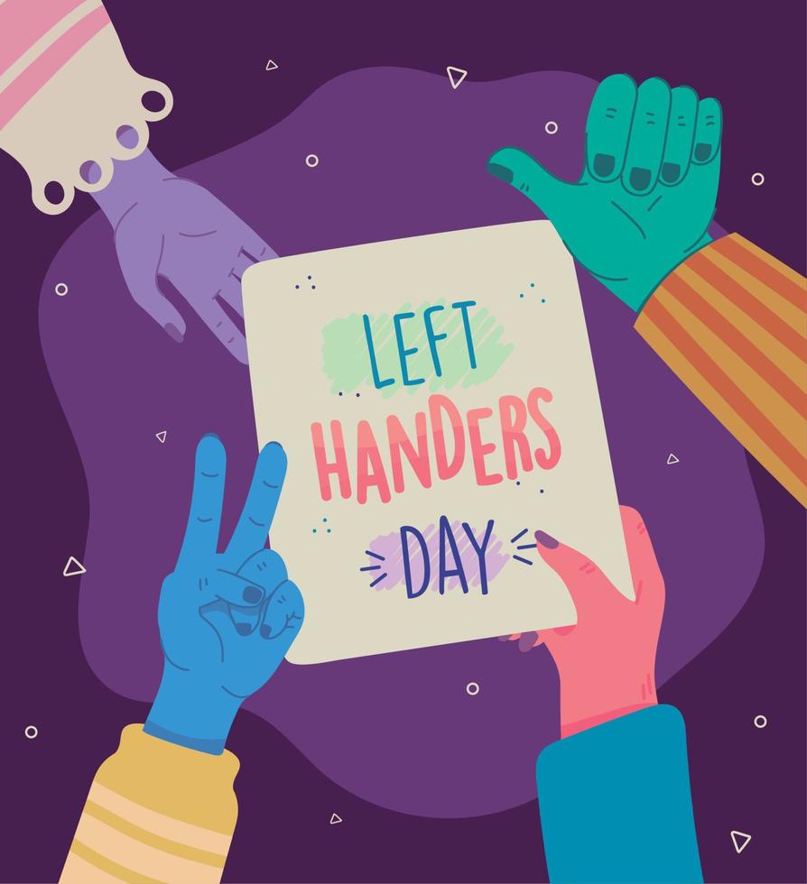 left handers day greeting card vector