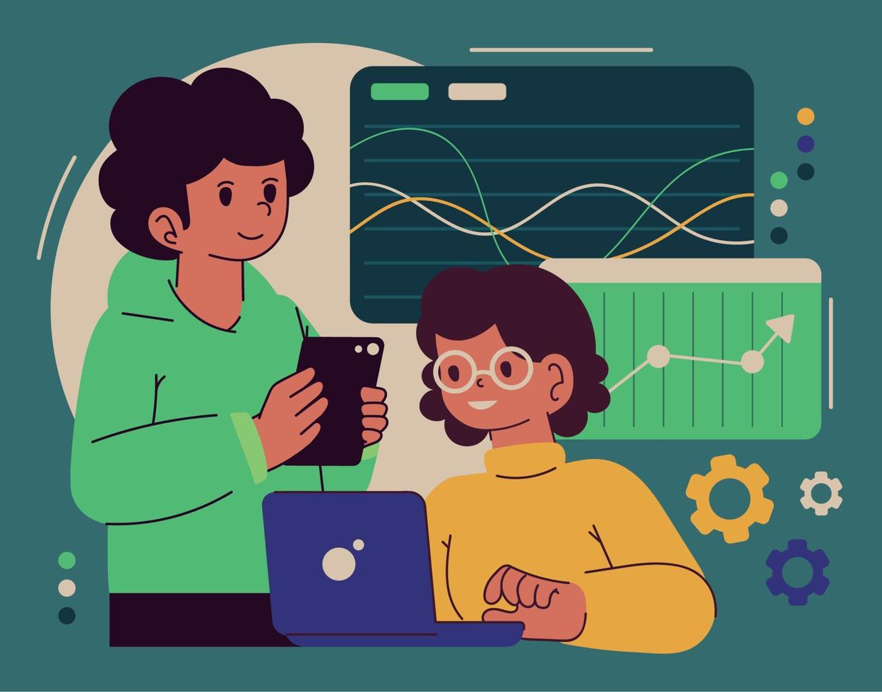 people working marketing vector