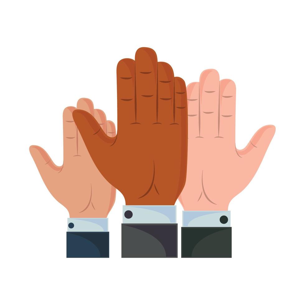 raised hands elections vector