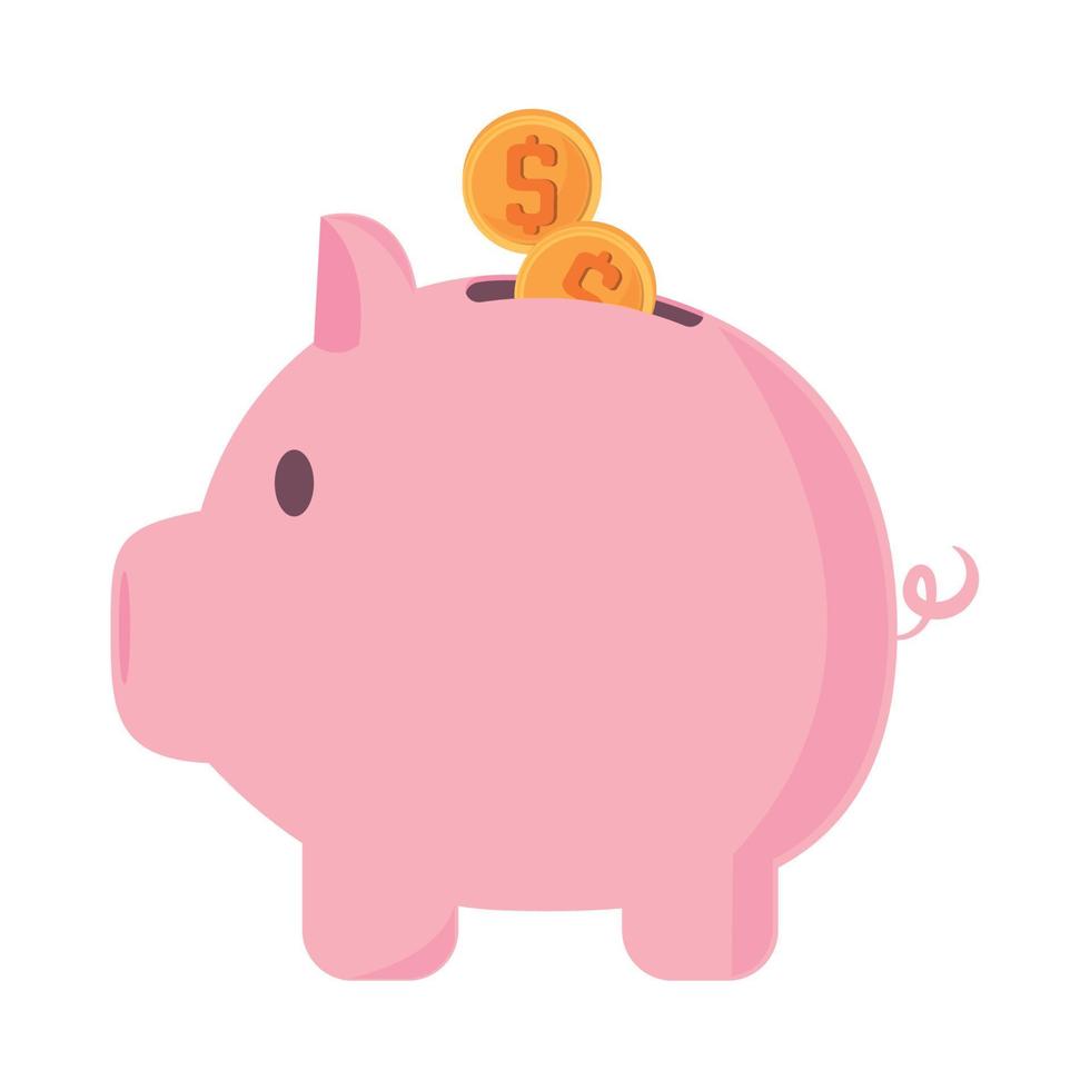 piggy bank income money vector