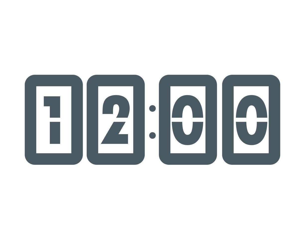 digital clock time vector