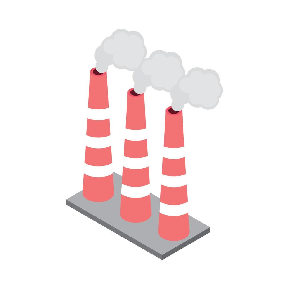 industrial chimneys with steam vector