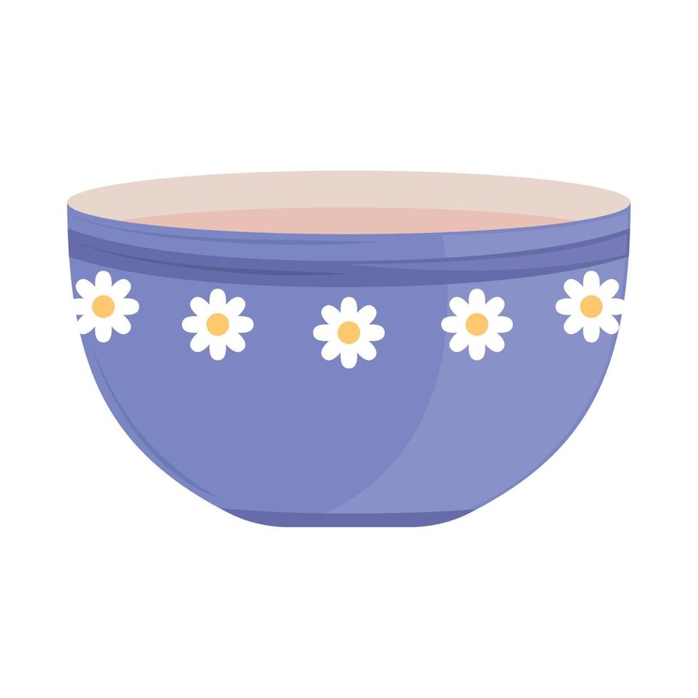 cuenco con flores cocina vector