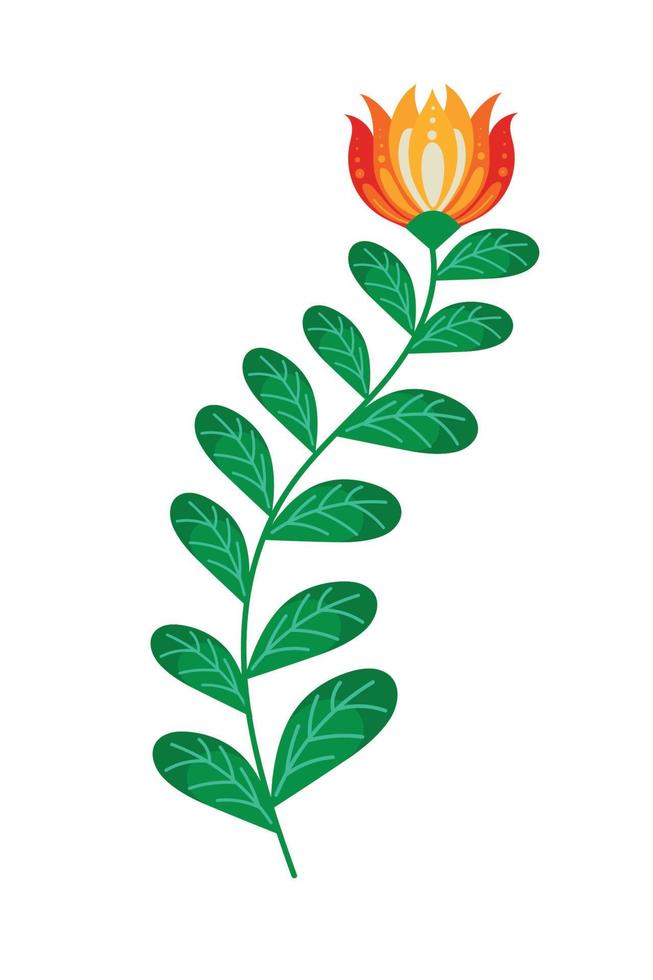 flower and leaves vector