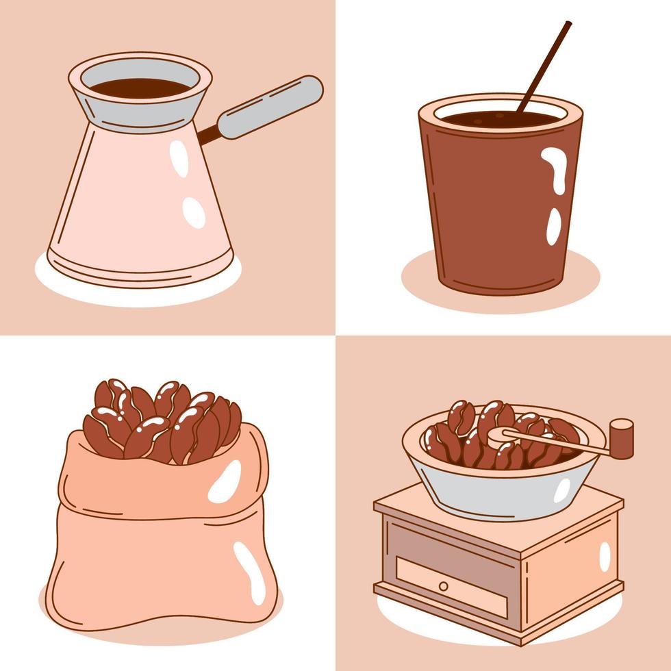 coffee icon collection vector