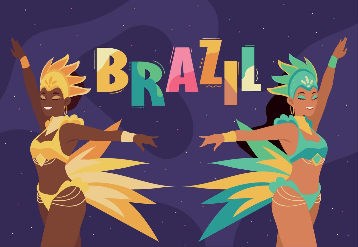 brazilian garotas characters vector