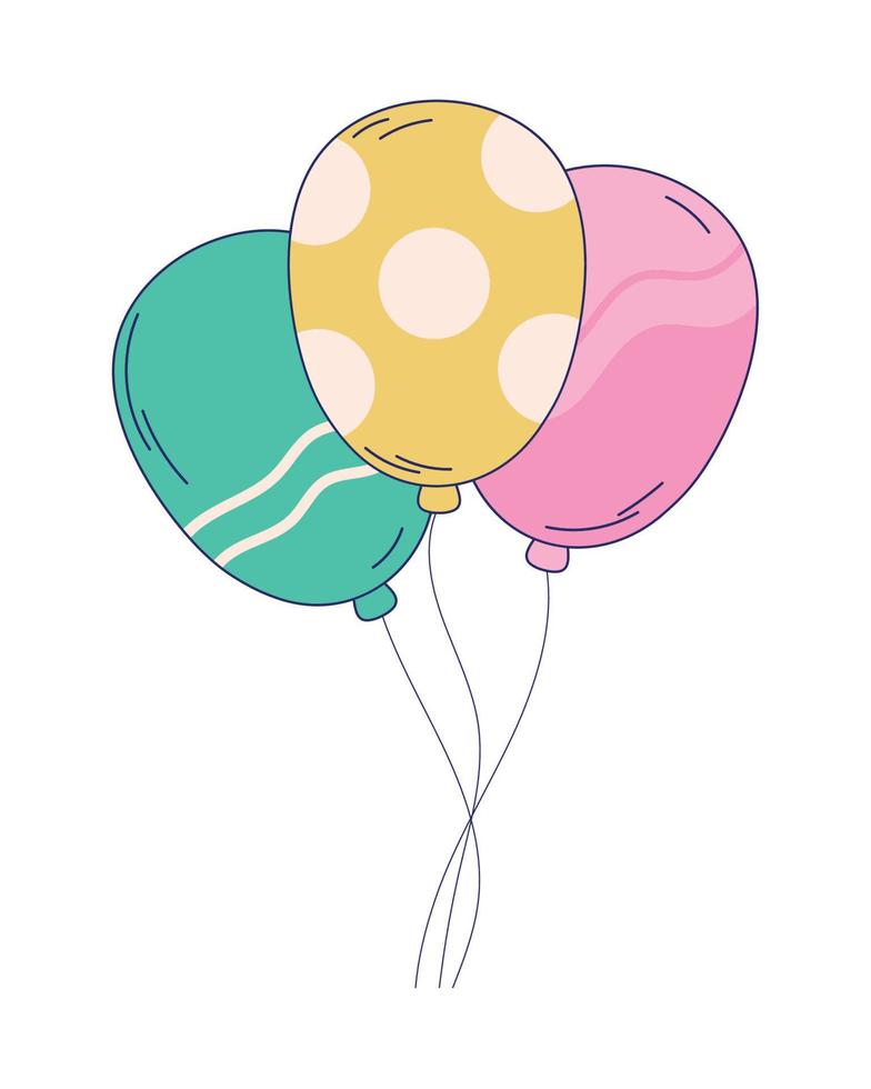 balloons party icon vector