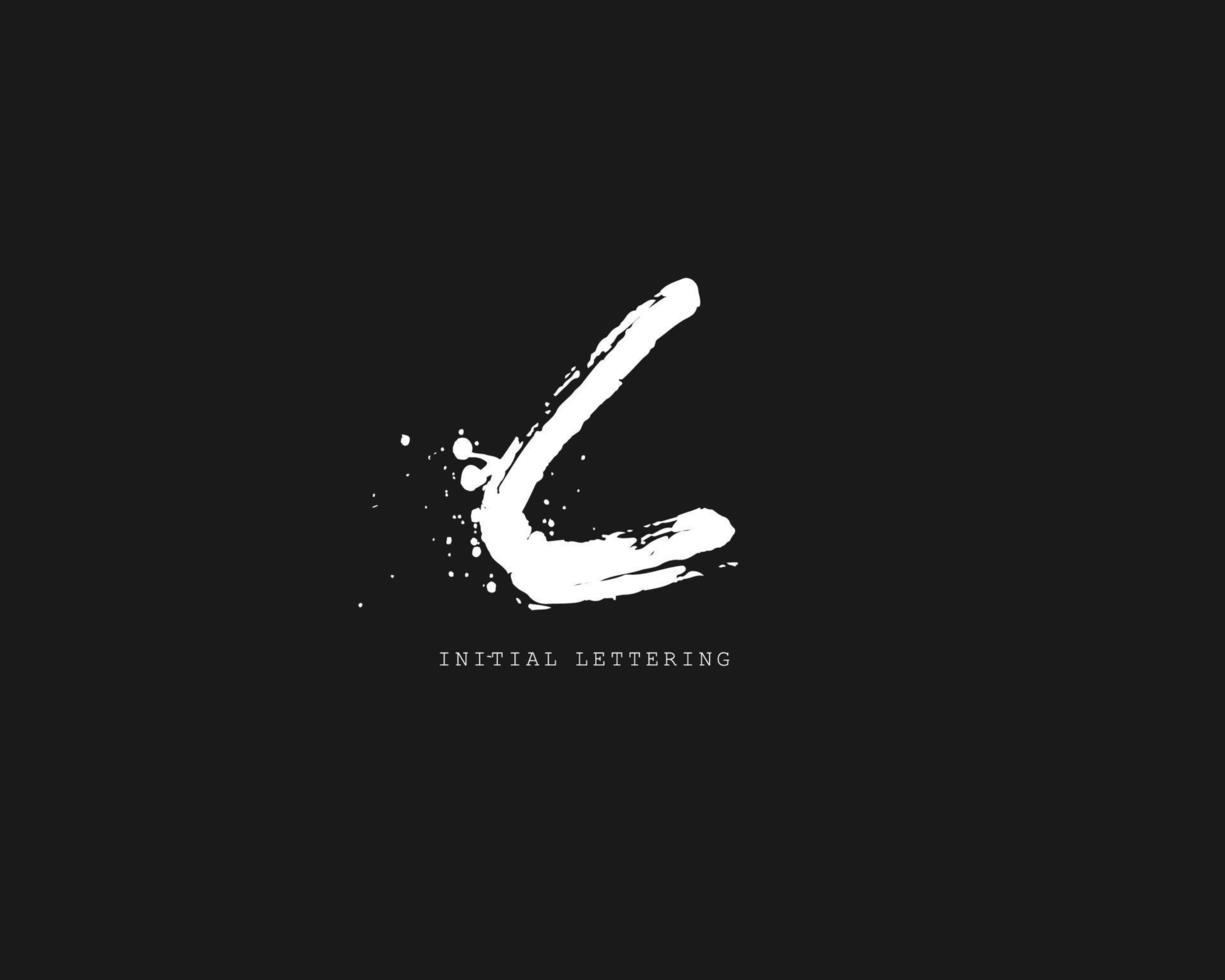C Initial brush handwriting or handwritten logo for identity. Logo with signature and hand drawn style. vector