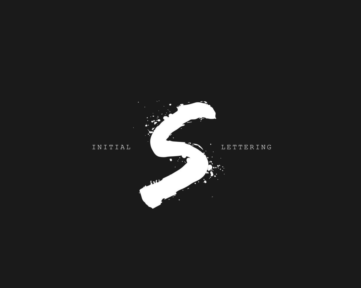 S Initial brush handwriting or handwritten logo for identity. Logo with signature and hand drawn style. vector