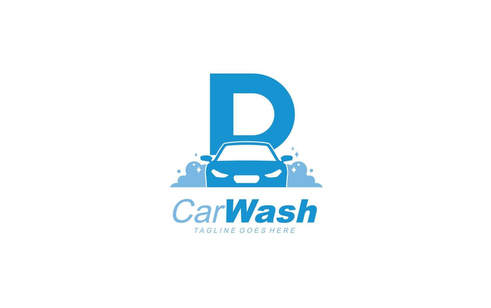 D logo carwash for identity. car template vector illustration for your brand.