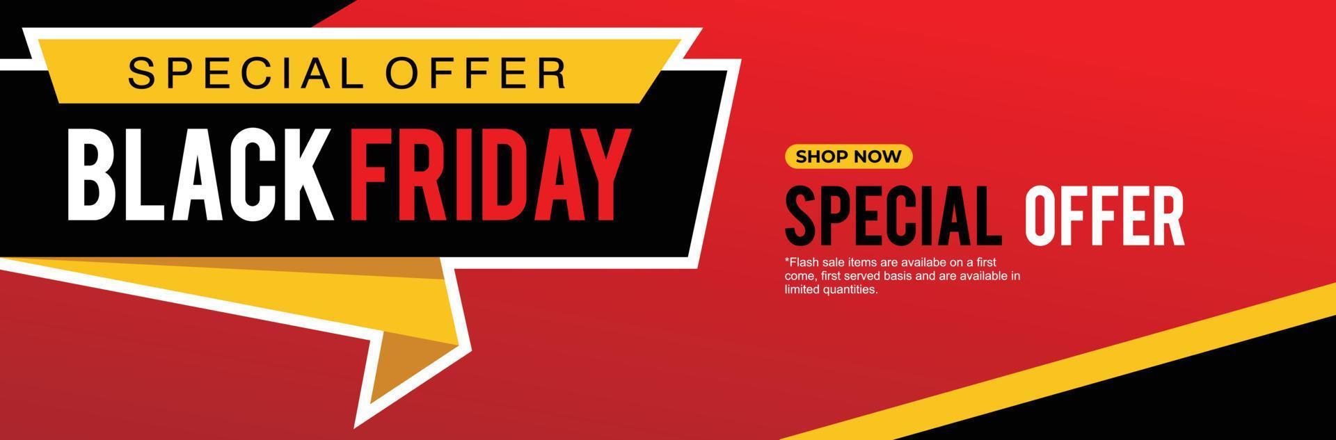 Black friday discount offer, clearance, promotion banner layout with advertising template. vector