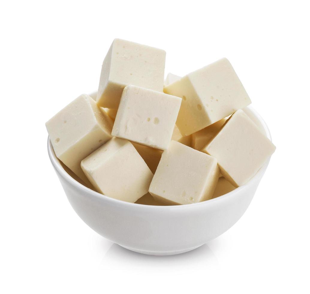 Greek feta cubes isolated on white background 10825792 Stock Photo at