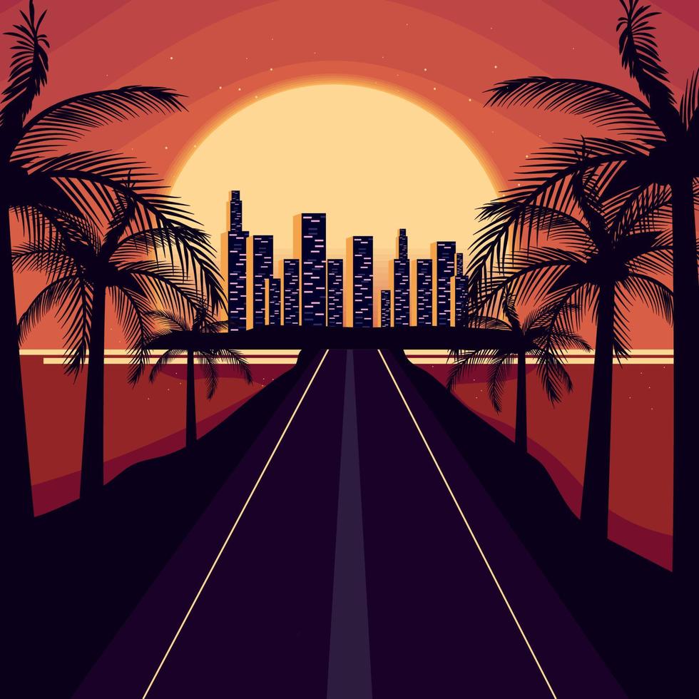 miami florida paisaje vector