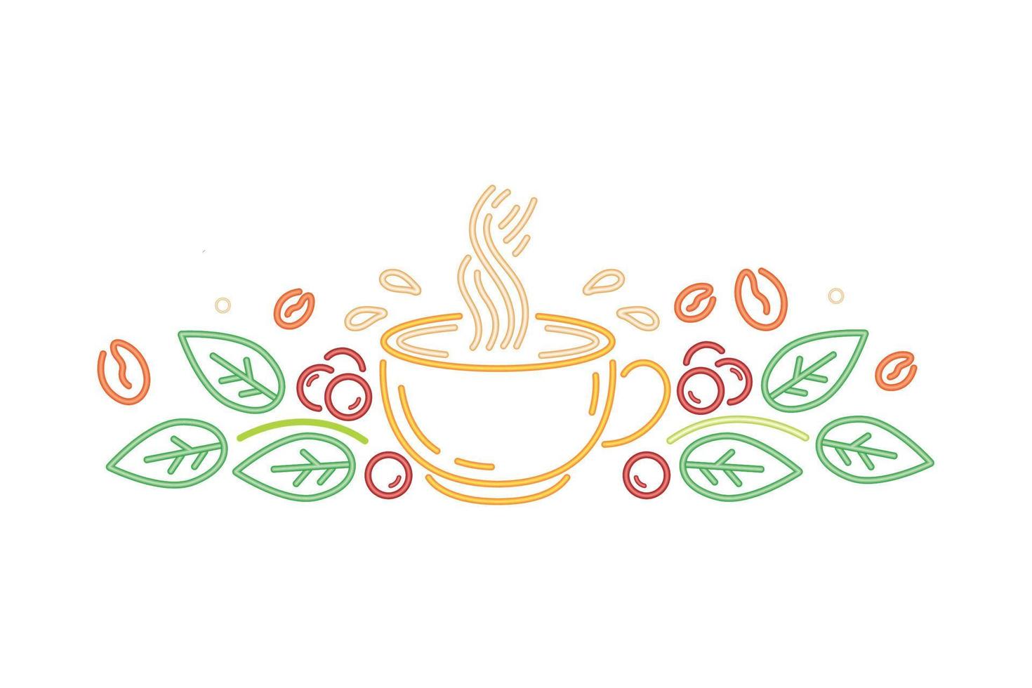 coffee cup neon vector