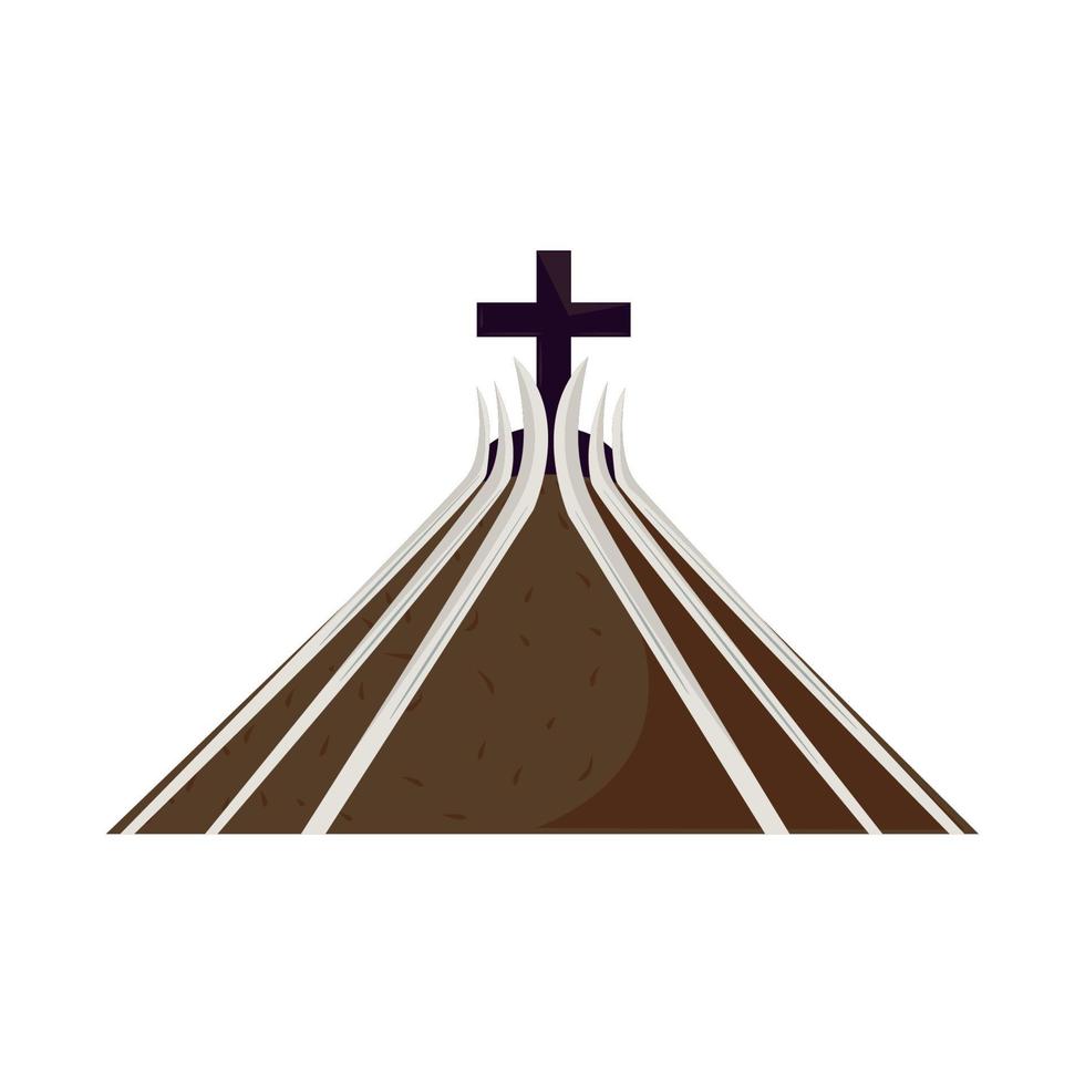 facade of brasilia cathedral vector