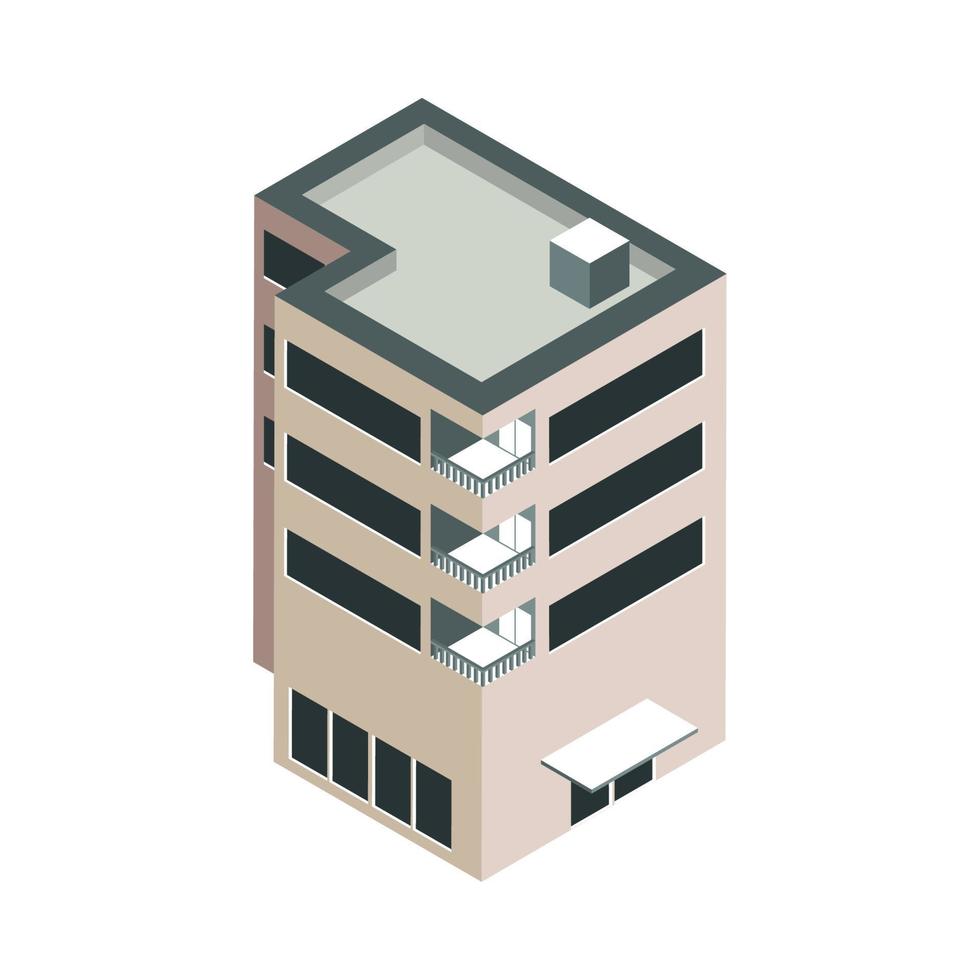 edificio con balcones vector