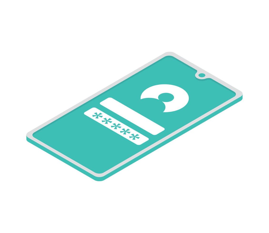 smartphone password profile cyber vector