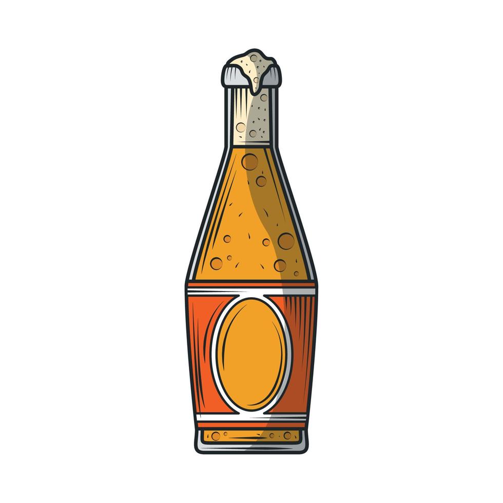 cold beer bottle icon vector