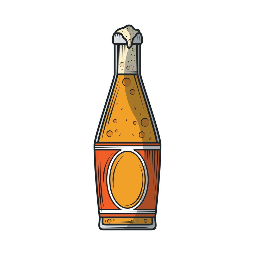 icono de botella de cerveza fría vector