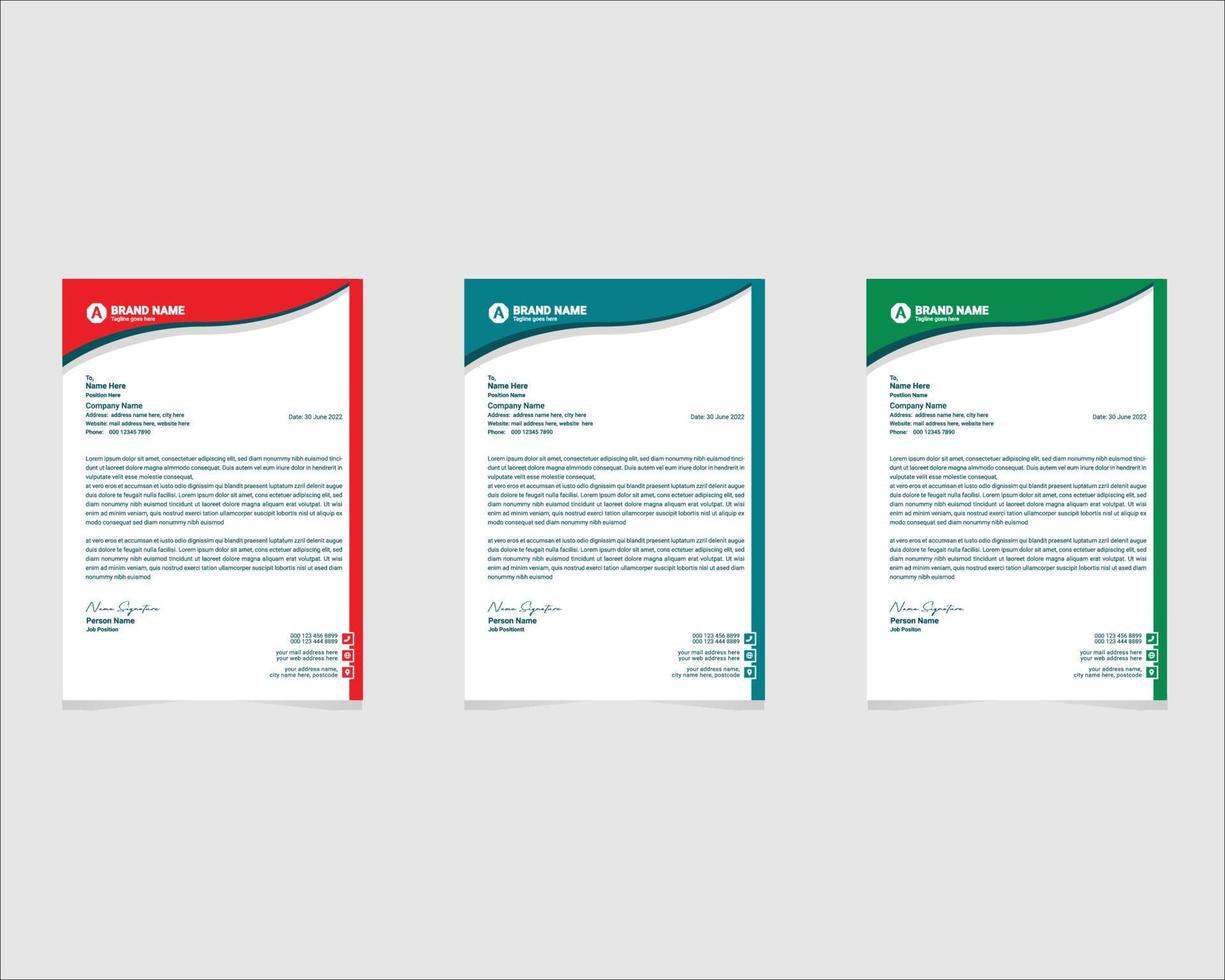Modern Corporate Letterhead Design Template vector