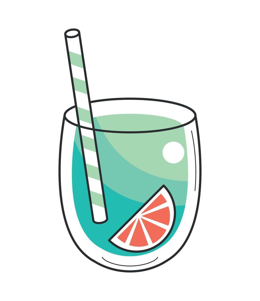 cocktail with lemon icon vector