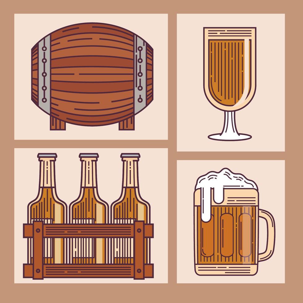 icons set beer vector