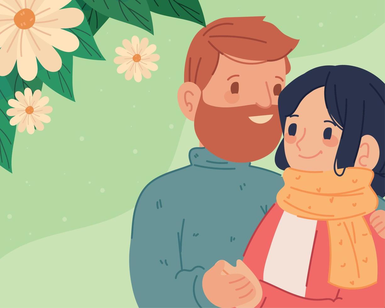 cute couple character vector