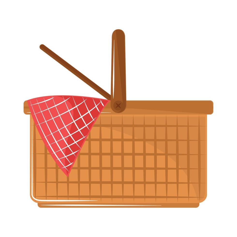 picnic open basket vector