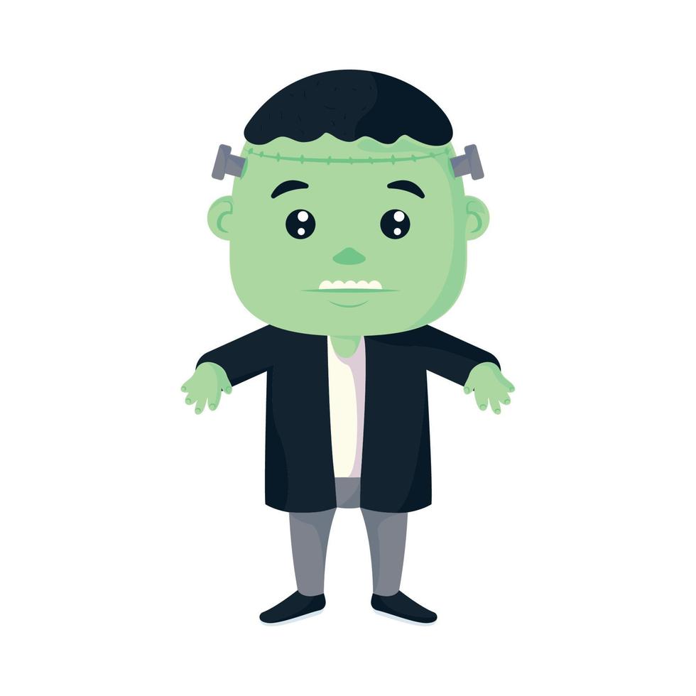 disfraz de frankenstein de halloween vector