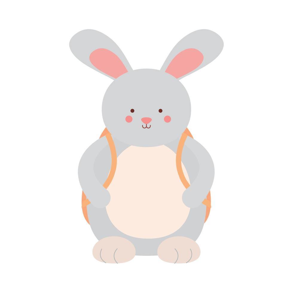 cute school rabbit vector