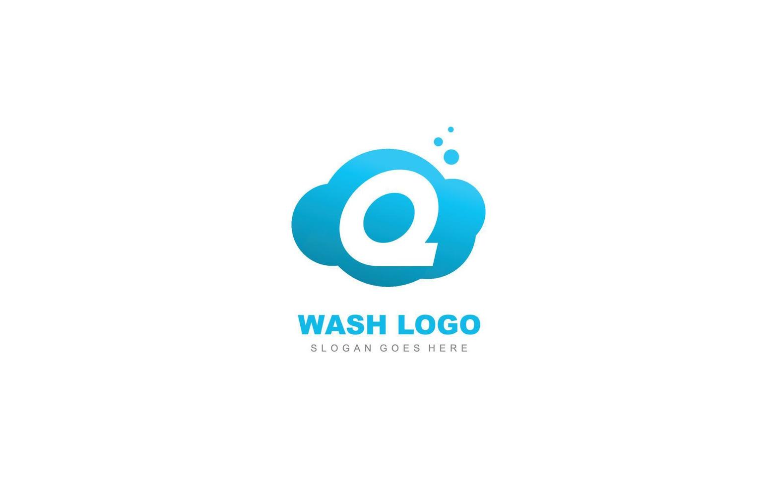 Q  logo cloud for branding company. letter template vector illustration for your brand.