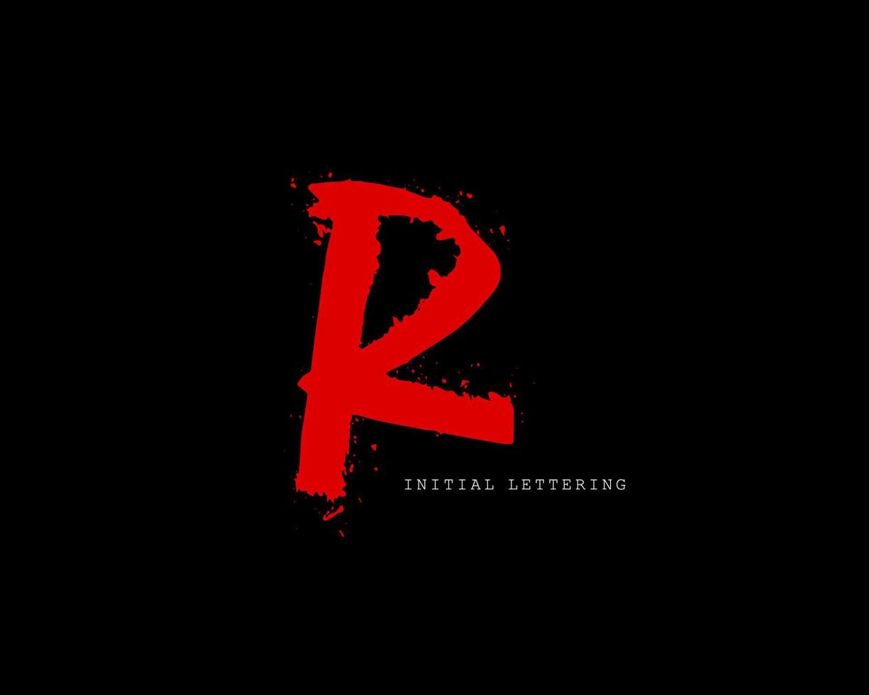 R Initial brush handwriting or handwritten logo for identity. Logo with signature and hand drawn style. vector