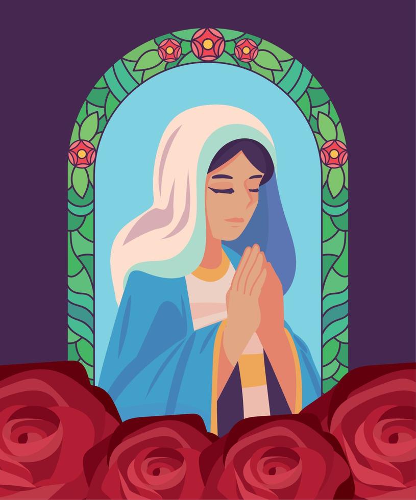 assumption of mary pray vector