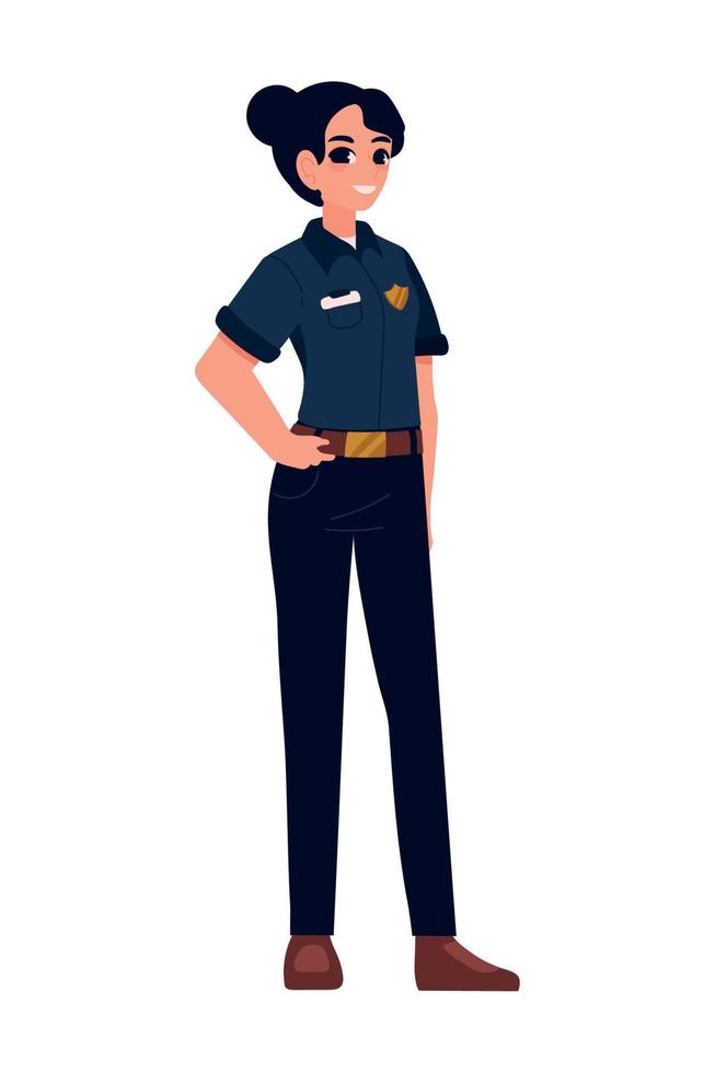 profesión mujer policía vector