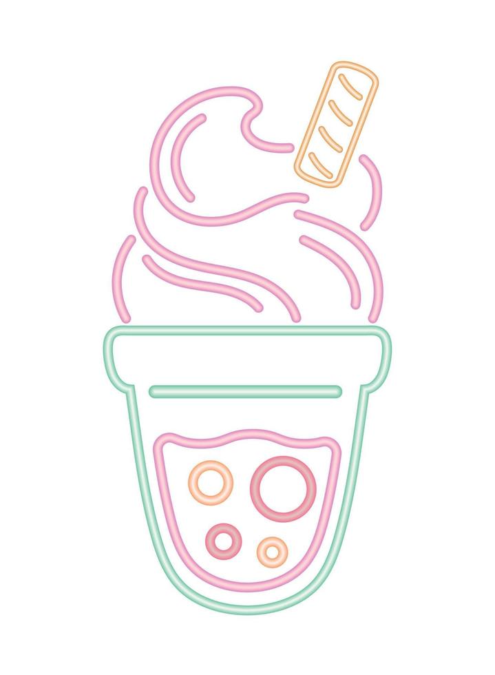 helado de neón vector