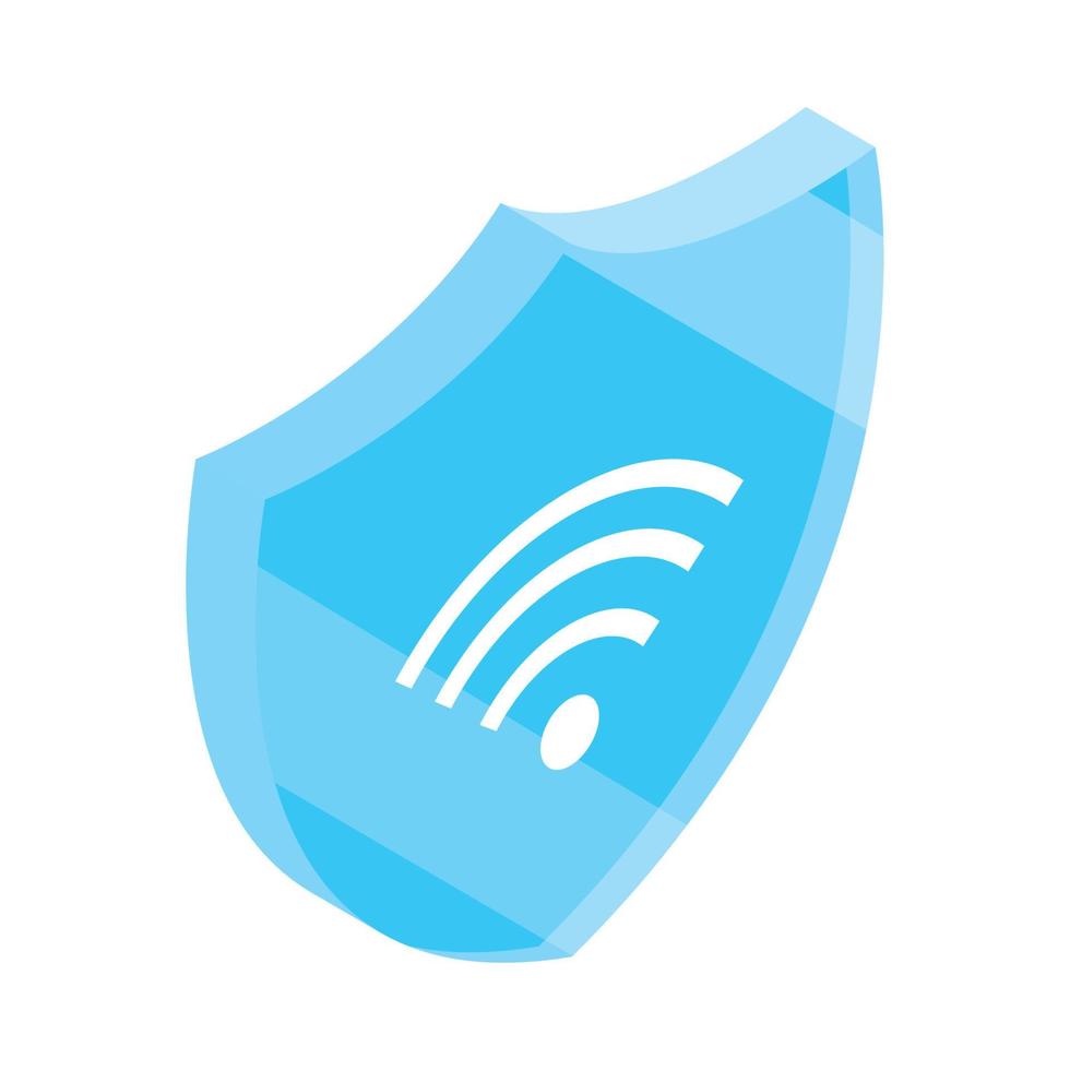 wifi shield digital vector