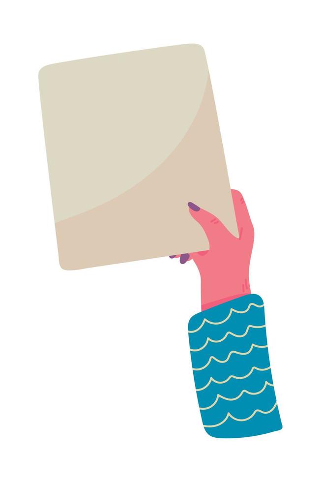 left hand with paper vector