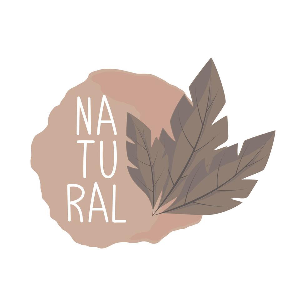 label leaves natural vector