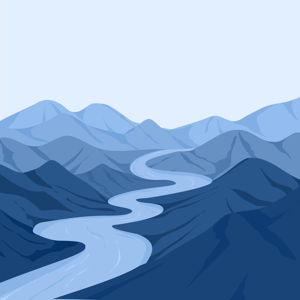 Mountain with River Background vector