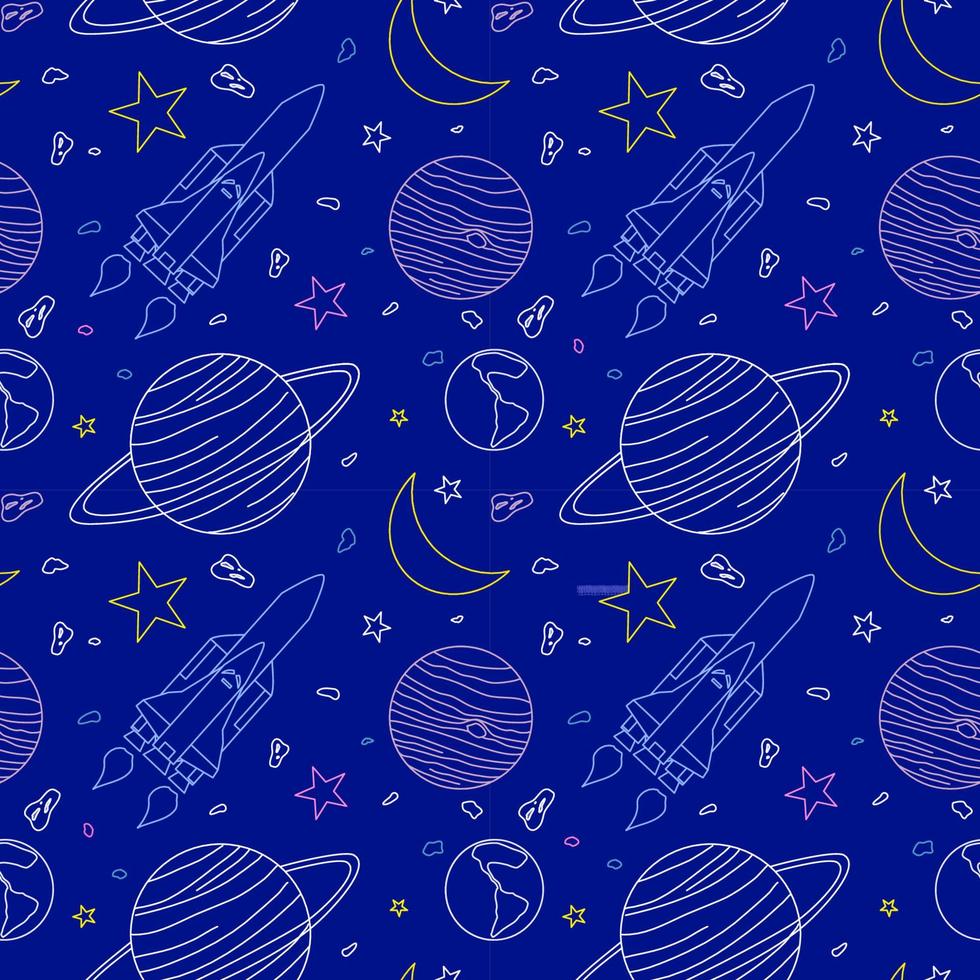 Astronomy Seamless Background vector