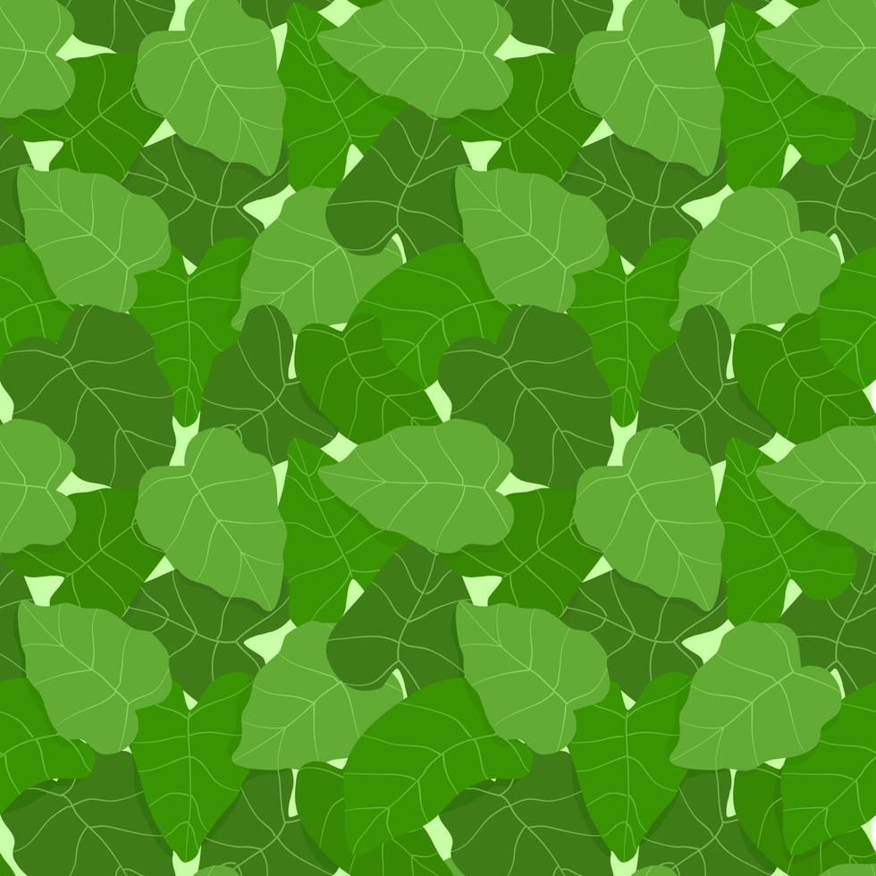 Taro Leaves Seamless Pattern vector