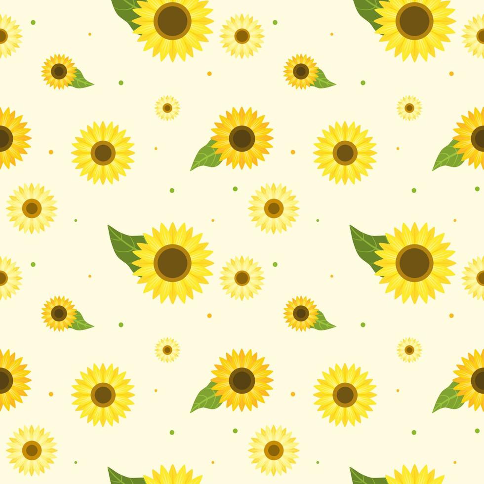 Sun Flower Seamless Pattern vector