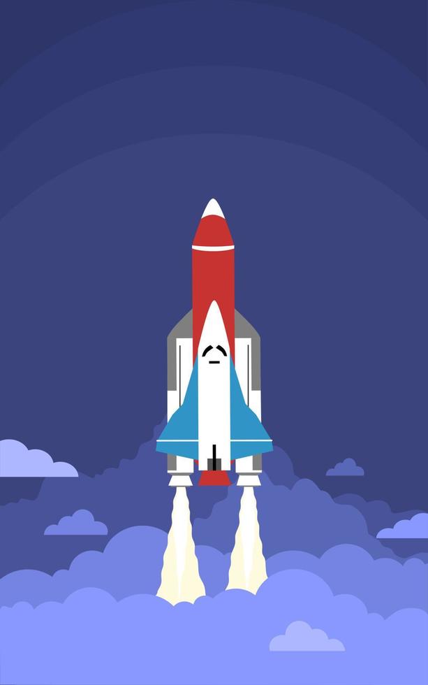 Rocket Launch Astronomy Background vector