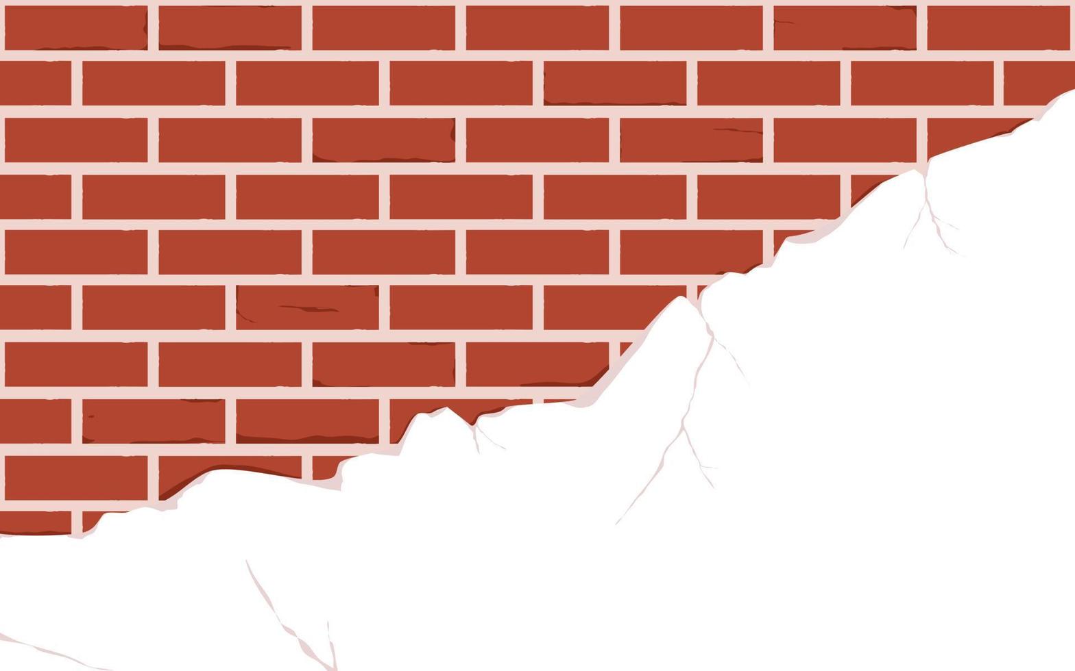 broken brick wall background vector