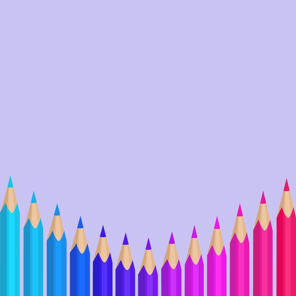 Pencil color isolated on purple background vector