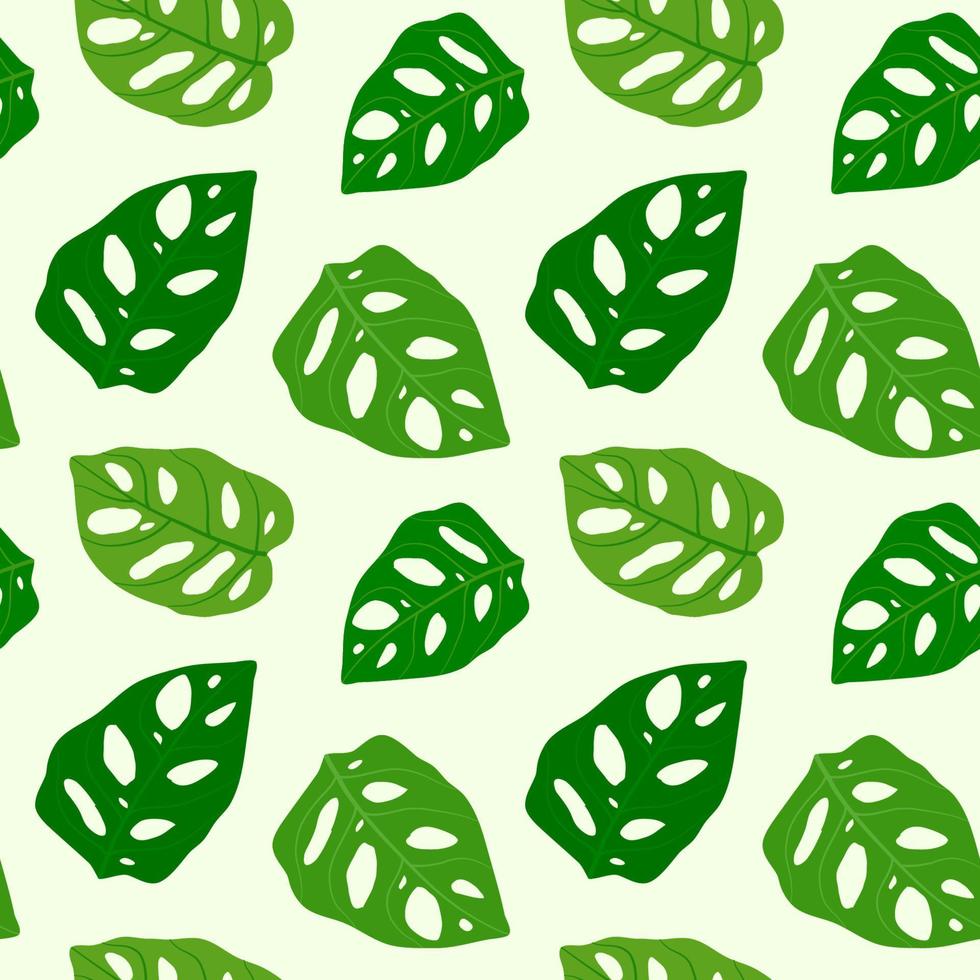 Monstera Leaves Seamless Pattern vector