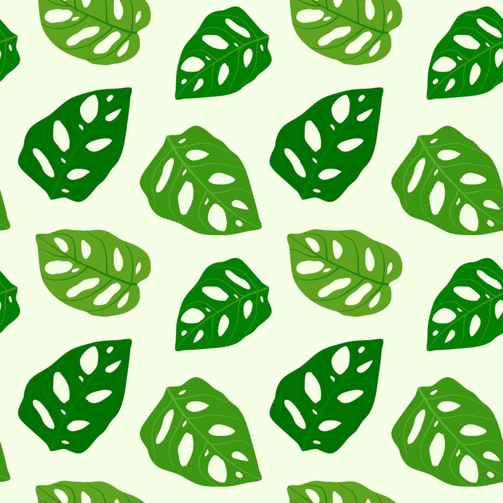 Monstera Leaves Seamless Pattern vector